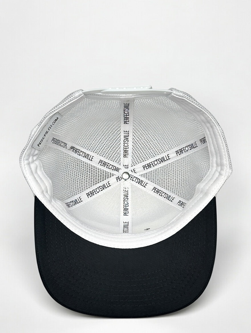 PERFECTSVILLE Country Club Snapback Hat (Black & White)